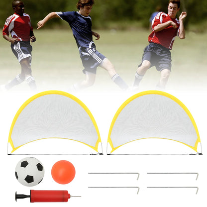 2Pcs Football Goals Portable Lightweight Goal Set for Training and Pickup Games Sports Foldable Pop-Up Dome Shaped Goals