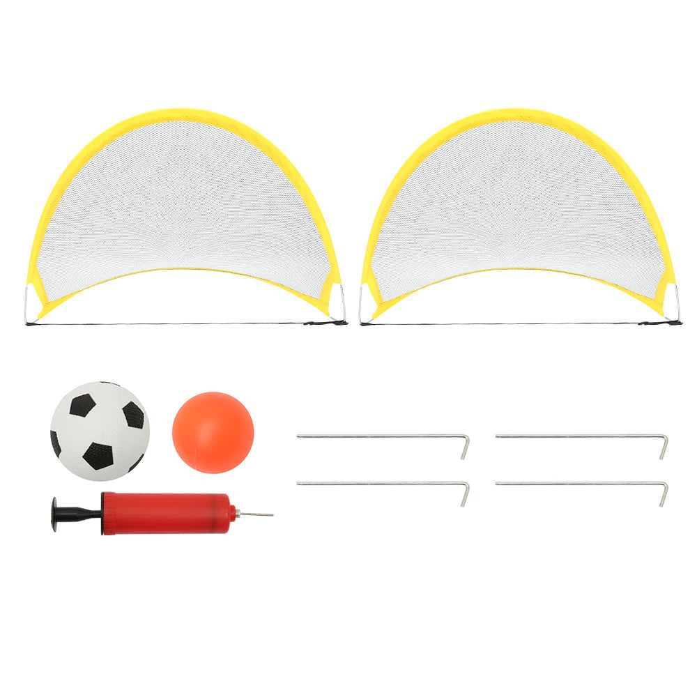 2Pcs Football Goals Portable Lightweight Goal Set for Training and Pickup Games Sports Foldable Pop-Up Dome Shaped Goals