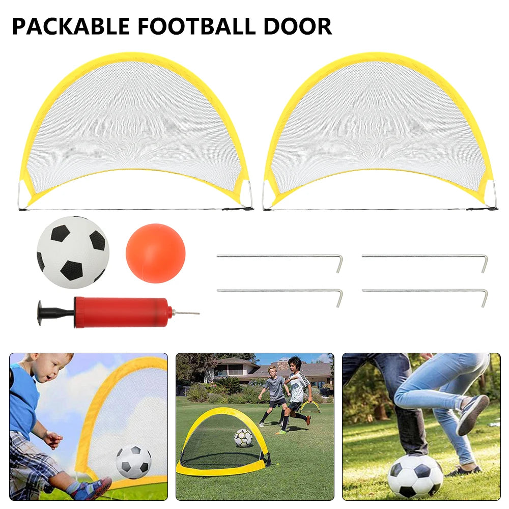 2Pcs Football Goals Portable Lightweight Goal Set for Training and Pickup Games Sports Foldable Pop-Up Dome Shaped Goals