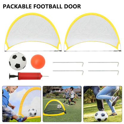 2Pcs Football Goals Portable Lightweight Goal Set for Training and Pickup Games Sports Foldable Pop-Up Dome Shaped Goals